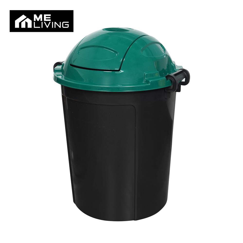 ถังขยะกลมฝาสวิง ME LIVING DUST 62 ลิตร สีดำฝาเขียว