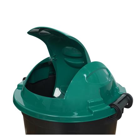 ถังขยะกลมฝาสวิง ME LIVING DUST 62 ลิตร สีดำฝาเขียว_2