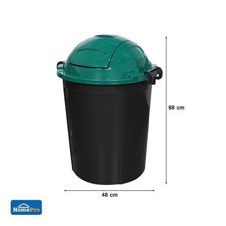 ถังขยะกลมฝาสวิง ME LIVING DUST 62 ลิตร สีดำฝาเขียว_5