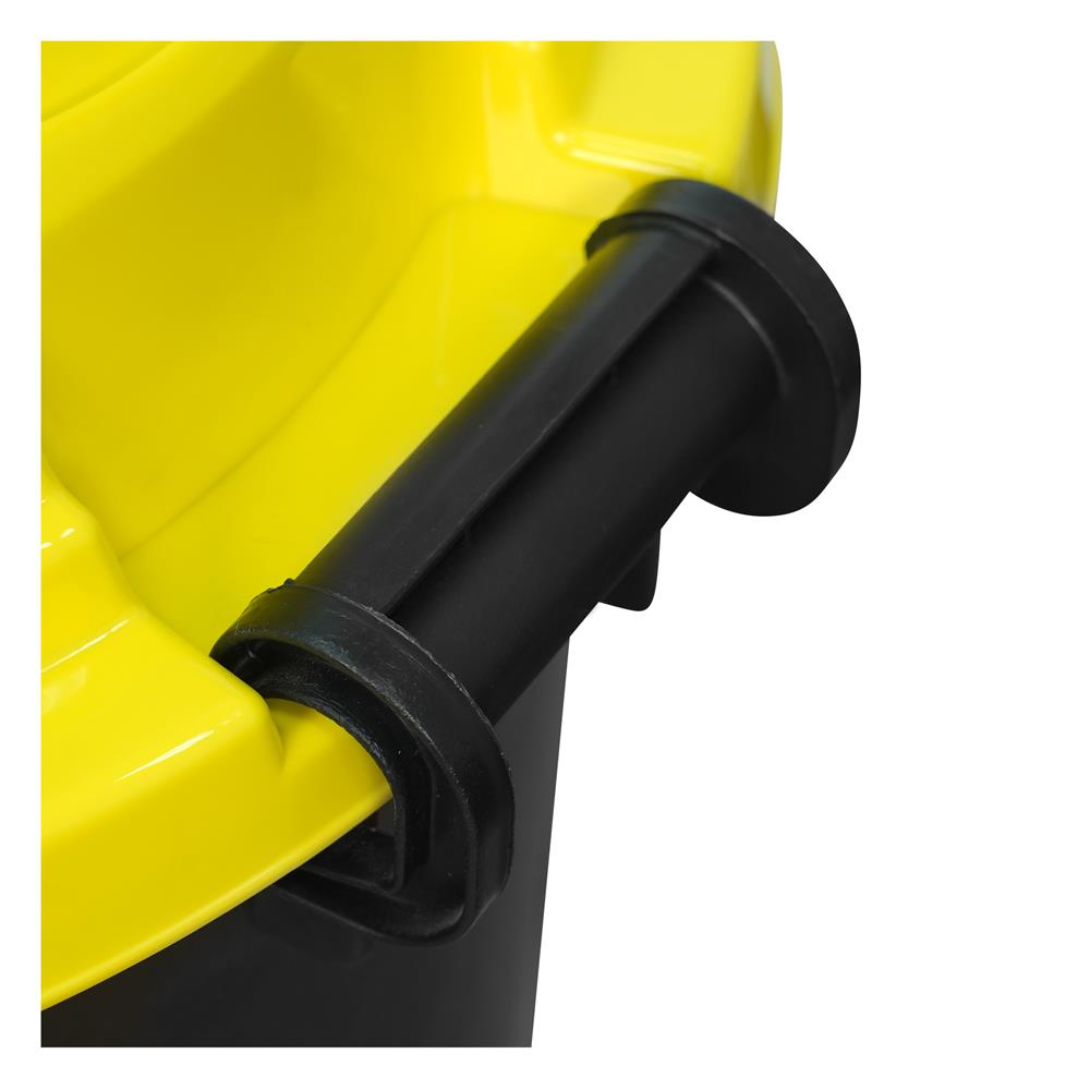 ถังขยะกลมฝาสวิง ME LIVING DUST 62 ลิตร สีดำฝาเหลือง