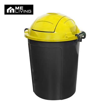 ถังขยะกลมฝาสวิง ME LIVING DUST 62 ลิตร สีดำฝาเหลือง