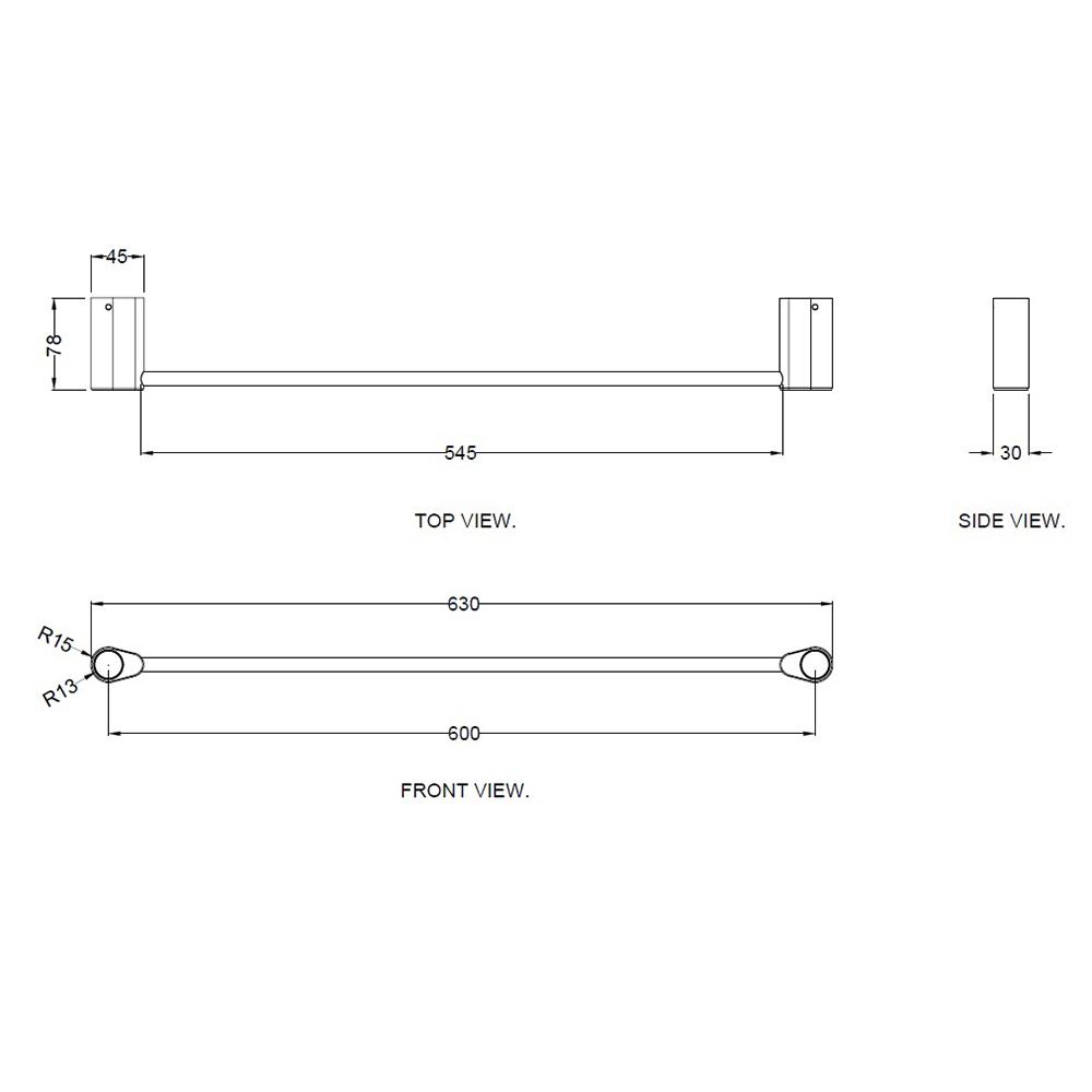 ราวแขวนผ้า HAFELE 485.80.006 สีดำ
