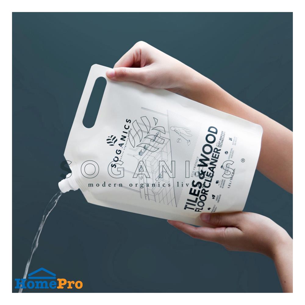 รีฟิลน้ำยาทำความสะอาดพื้นผิวทั่วไป SOGANICS 1,500ml EUCALYPTUS