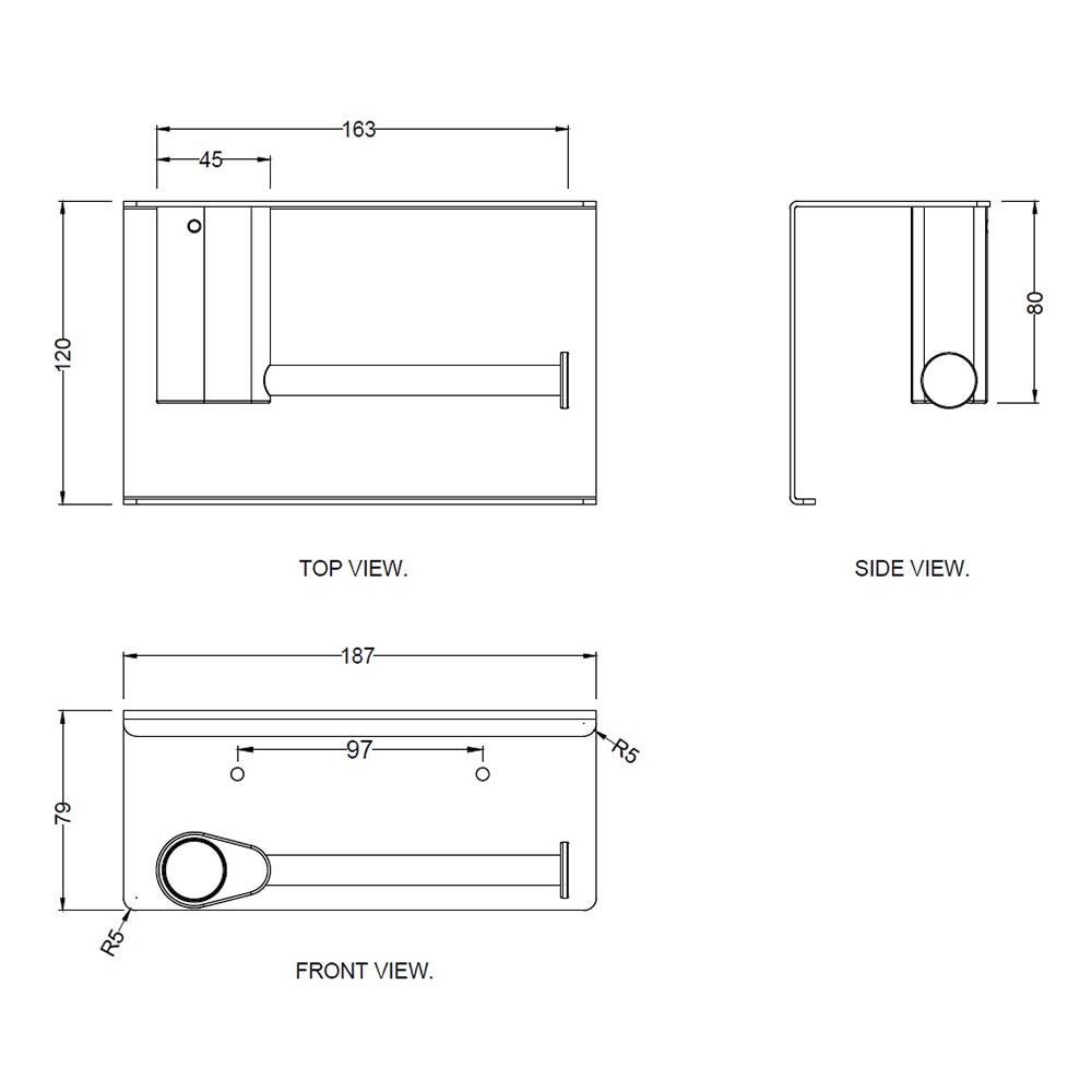 ที่ใส่กระดาษ HAFELE 485.80.003 สีดำ