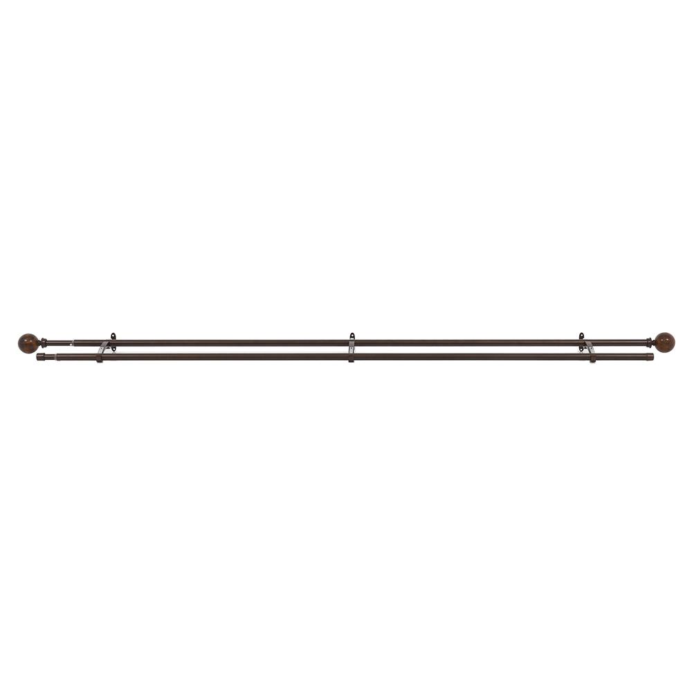 ราง 2 ชั้น ยืดหด HOME LIVING STYLE WOOD BALL 180-310 ซม. สีน้ำตาล