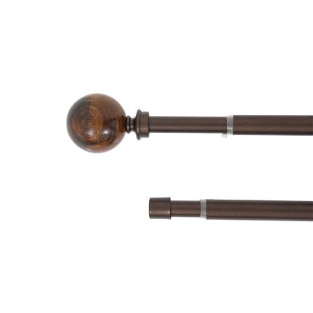 ราง 2 ชั้น ยืดหด HOME LIVING STYLE WOOD BALL 180-310 ซม. สีน้ำตาล_0