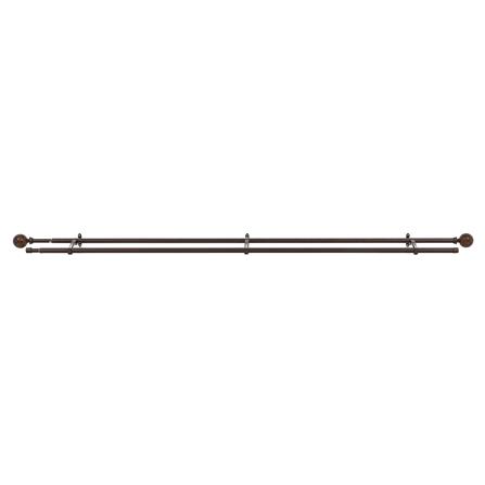 ราง 2 ชั้น ยืดหด HOME LIVING STYLE WOOD BALL 180-310 ซม. สีน้ำตาล_2