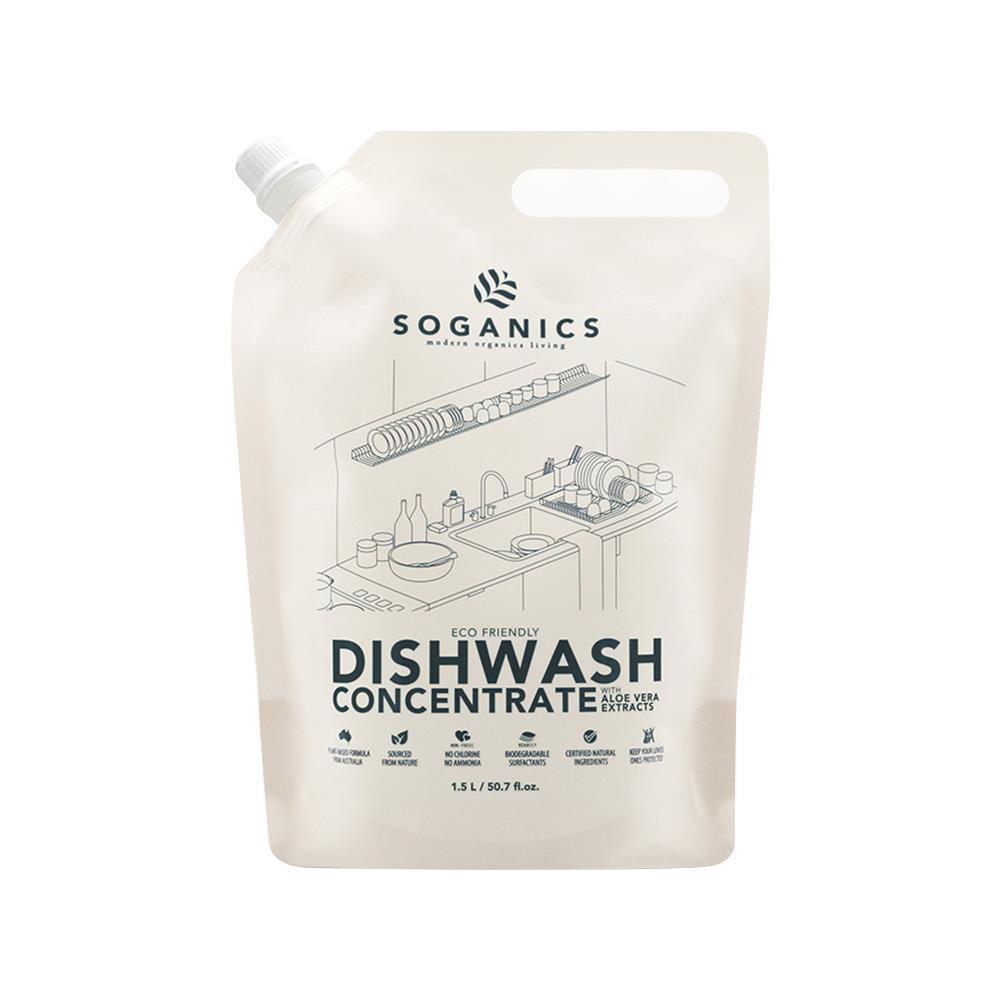 รีฟิลน้ำยาล้างจาน SOGANICS อโลเวร่า 1.5 ลิตร