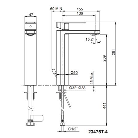 ก๊อกผสมอ่างล้างหน้า KOHLER K-23475T-4-AF_1