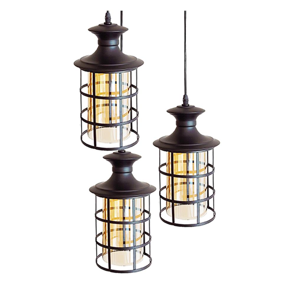 ไฟช่อ SUCCESS CD7485 สีดำ/ชา 3 หัว