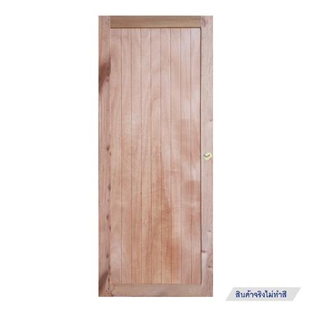 ประตูไม้แดง N999 สายฝน 80X200 ซม. สีธรรมชาติ ไม่เจาะลูกบิด