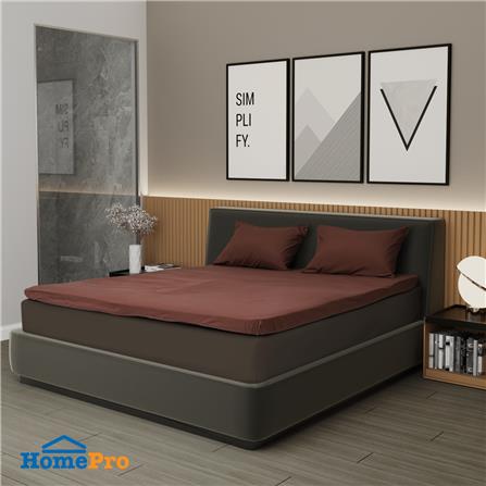 ชุดผ้าปู TOPPER 6 ฟุต 3 ชิ้น HOME LIVING STYLE LISA สีน้ำตาล