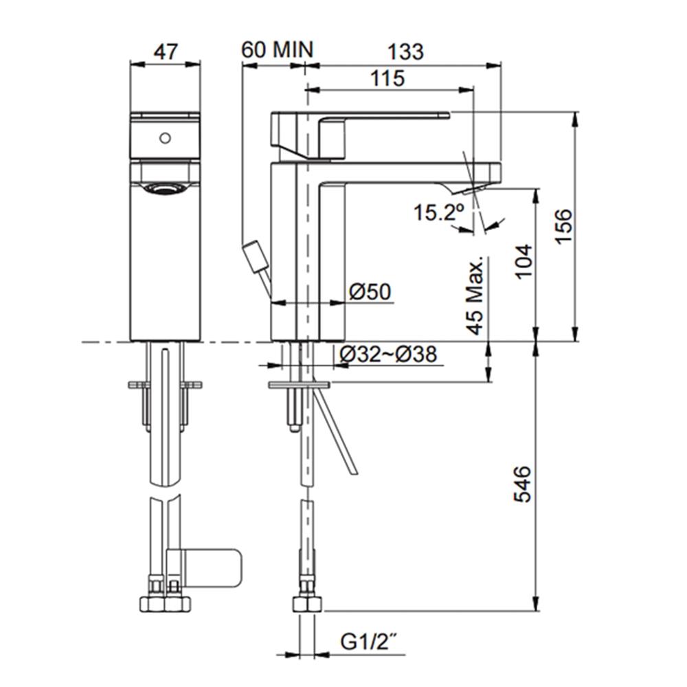 ก๊อกผสมอ่างล้างหน้า KOHLER K-23472T-4-CP สีโครม