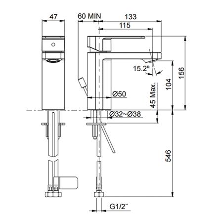 ก๊อกผสมอ่างล้างหน้า KOHLER K-23472T-4-CP สีโครม_1
