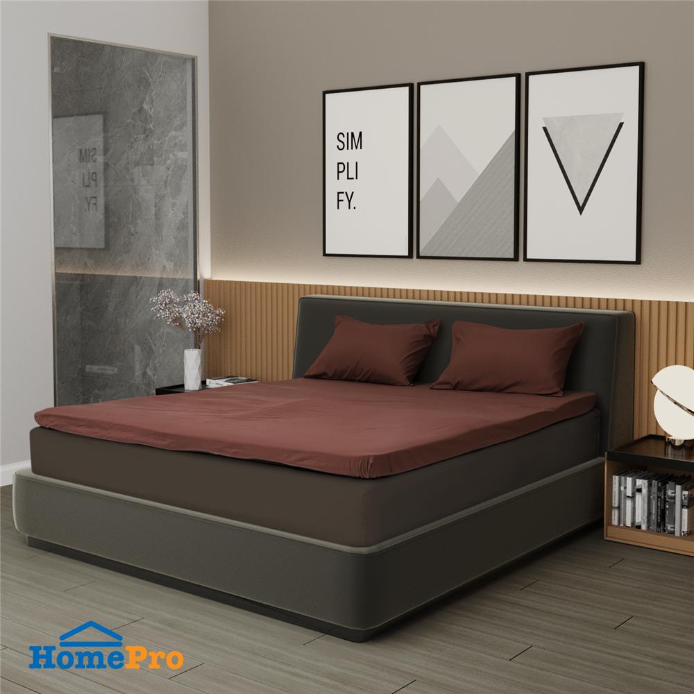 ชุดผ้าปู TOPPER 5 ฟุต 3 ชิ้น HOME LIVING STYLE LISA สีน้ำตาล_0