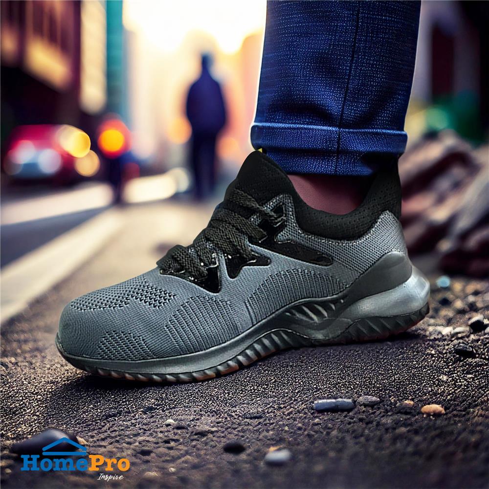 รองเท้านิรภัยผ้า พื้นยาง DEXZON LJ-20680 เบอร์ 40 สีเทา