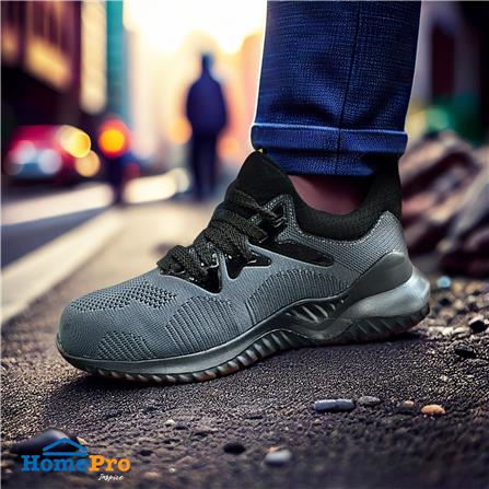 รองเท้านิรภัยผ้า พื้นยาง DEXZON LJ-20680 เบอร์ 40 สีเทา_3