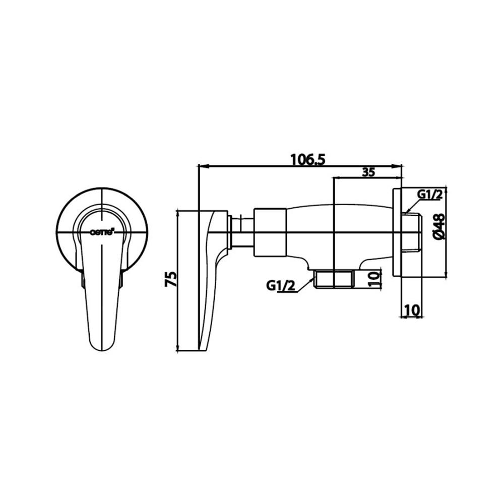 วาล์วฝักบัว 1 ทาง COTTO CT1251(HM)