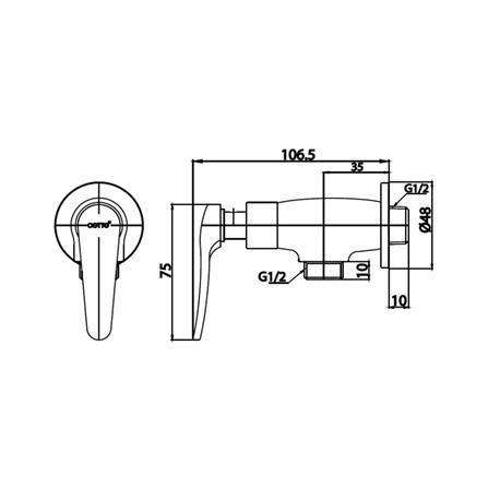 วาล์วฝักบัว 1 ทาง COTTO CT1251(HM)_1