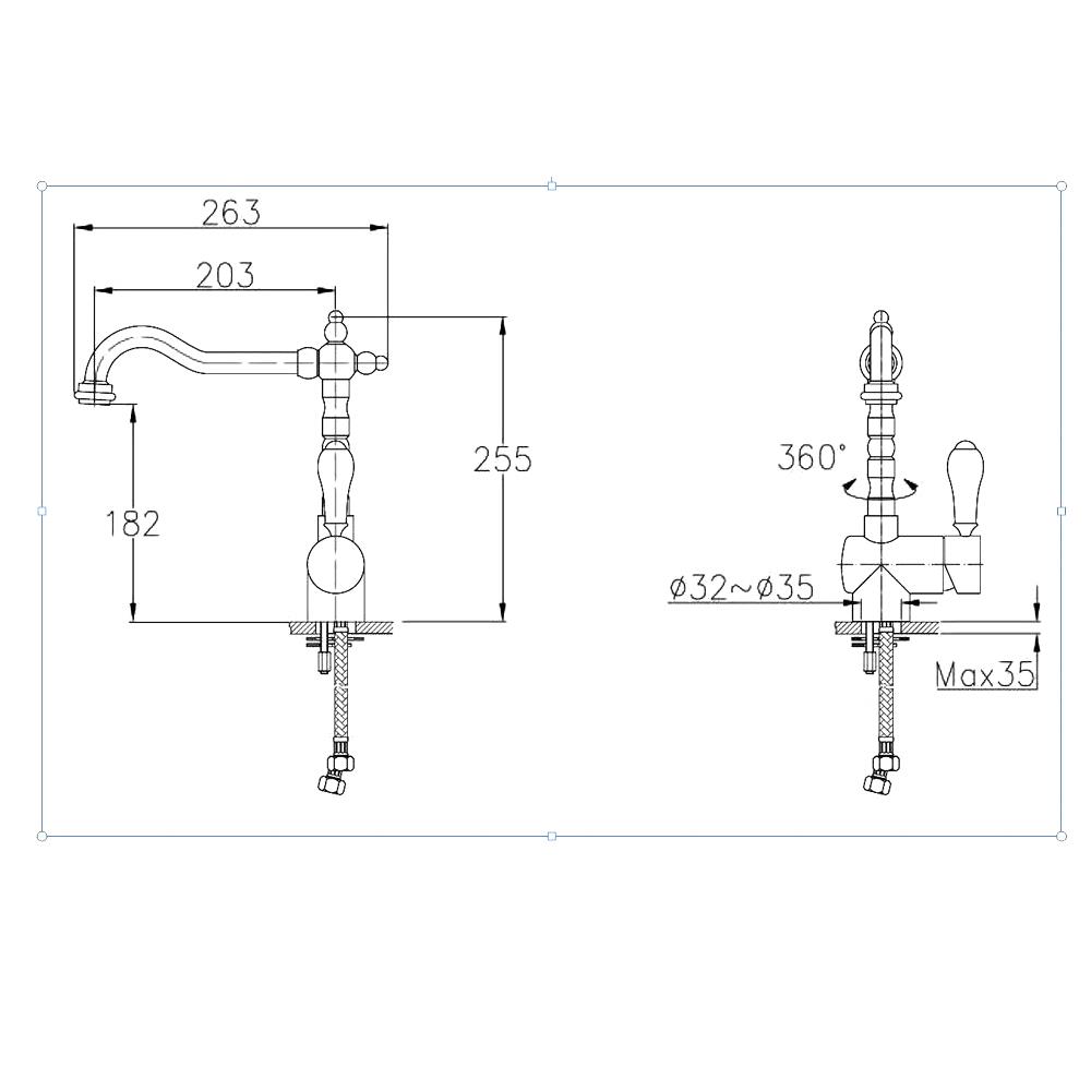 ก๊อกซิงค์ผสมเคาน์เตอร์ CAE 503223MAG