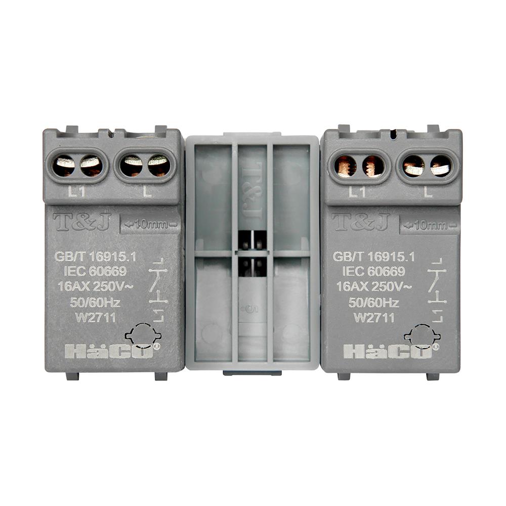 สวิตช์ 1 ทาง HACO 2 สวิตช์ W2512C-MSB ขนาด 3 ช่อง สีแม็ทแกร