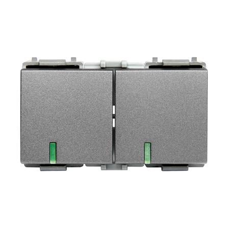 สวิตช์ 1 ทาง HACO 2 สวิตช์ W2512C-MSB ขนาด 3 ช่อง สีแม็ทแกร