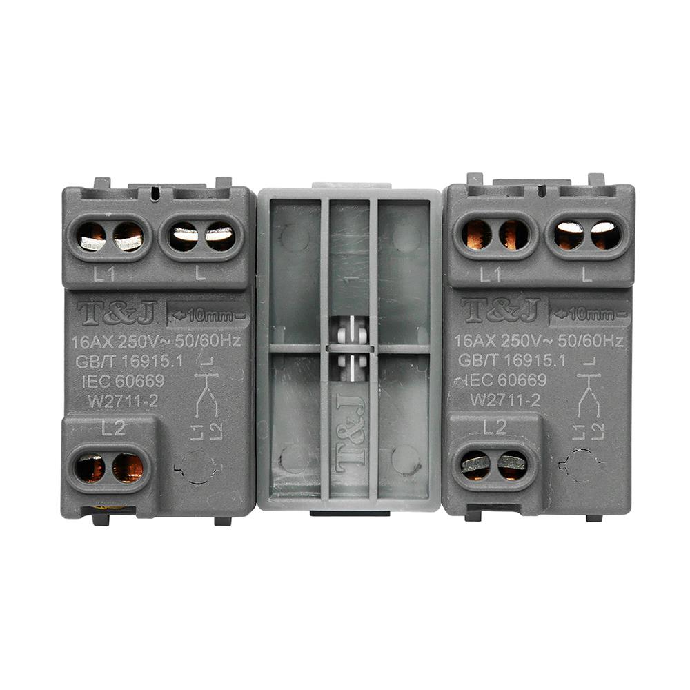 สวิตช์ 2 ทาง HACO 2 สวิตช์ W2512CA-2-MSB ขนาด 3 ช่อง สีแม็ทแกร