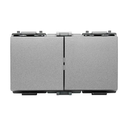 สวิตช์ 2 ทาง HACO 2 สวิตช์ W2512CA-2-MSB ขนาด 3 ช่อง สีแม็ทแกร