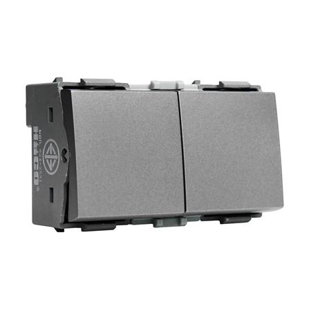 สวิตช์ 2 ทาง HACO 2 สวิตช์ W2512CA-2-MSB ขนาด 3 ช่อง สีแม็ทแกร_1