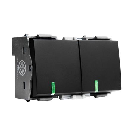 สวิตช์ 1 ทาง HACO 2 สวิตช์ W2512C-SBL ขนาด 3 ช่อง สีแม็ทดาร์ค_1