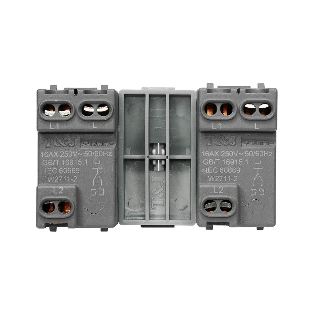 สวิตช์ 2 ทาง HACO 2 สวิตช์ W2512CA-2-SBL ขนาด 3 ช่อง สีแม็ทดาร์ค