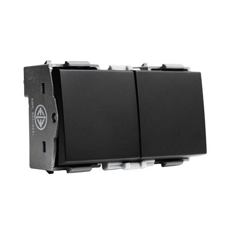 สวิตช์ 2 ทาง HACO 2 สวิตช์ W2512CA-2-SBL ขนาด 3 ช่อง สีแม็ทดาร์ค_1