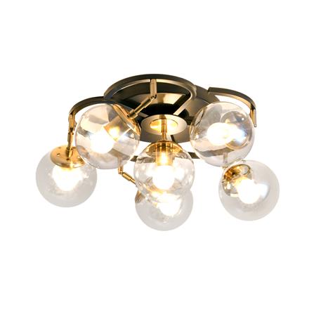 ไฟถาด CST 6312-5+1 แก้ว/โลหะ/สีใส/สีดำ/สีทอง 5+1หัว_0