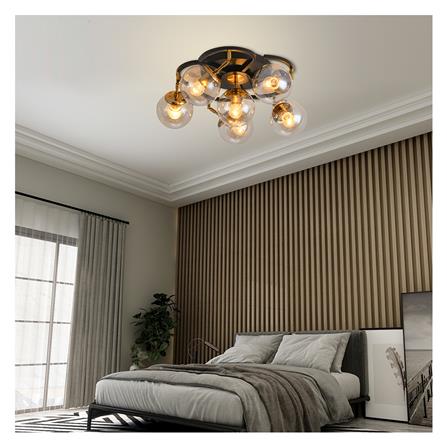 ไฟถาด CST 6312-5+1 แก้ว/โลหะ/สีใส/สีดำ/สีทอง 5+1หัว_1