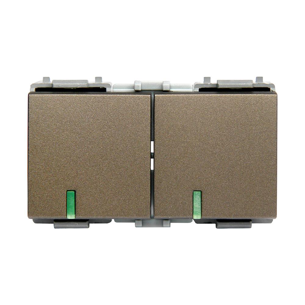 สวิตช์ 1 ทาง HACO 2 สวิตช์ W2512C-ST ขนาด 3 ช่อง สีแม็ทแบล็ค