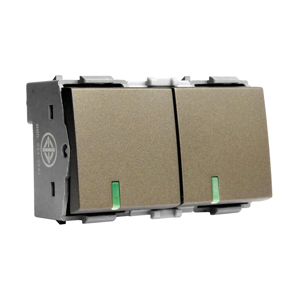 สวิตช์ 1 ทาง HACO 2 สวิตช์ W2512C-ST ขนาด 3 ช่อง สีแม็ทแบล็ค