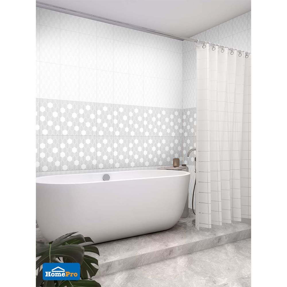 กระเบื้องผนัง 10x16 นิ้ว LION ไบรอน เกรย์