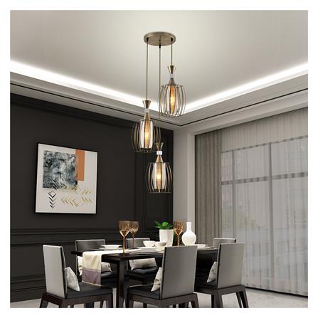 ไฟช่อ CST 5137-3AB แก้ว/โลหะ/สีชา/สีทอง/สีขาว 3หัว_1