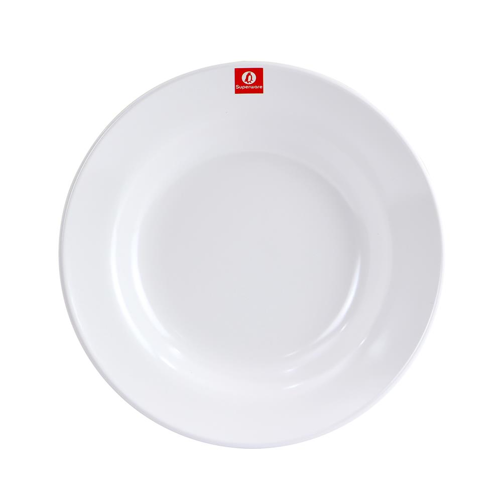 จานเมลามีนลึก 9 นิ้ว SUPERWARE WHITE CREAM