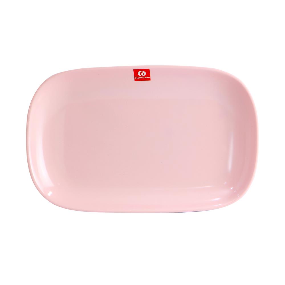 จานเปลเมลามีนเหลี่ยม 9.5 นิ้ว SUPERWARE PINK