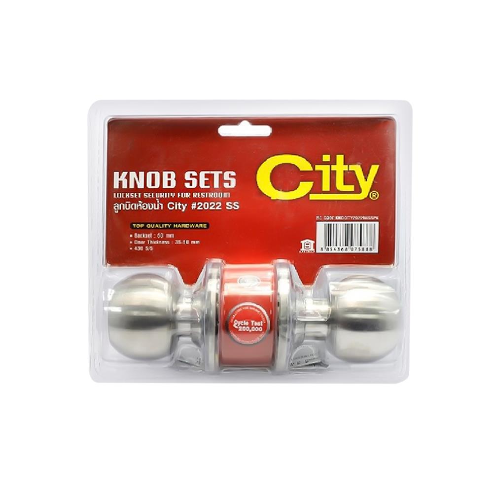 ลูกบิดห้องน้ำ CITY FLA05CN2022BKSSPK หัวกลม สีสเตนเลส