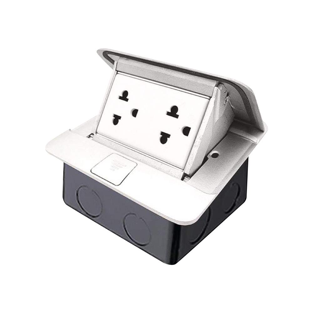 ชุดเต้ารับฝังพื้นอลูมิเนียม BTICINO 150630NA สีเทา