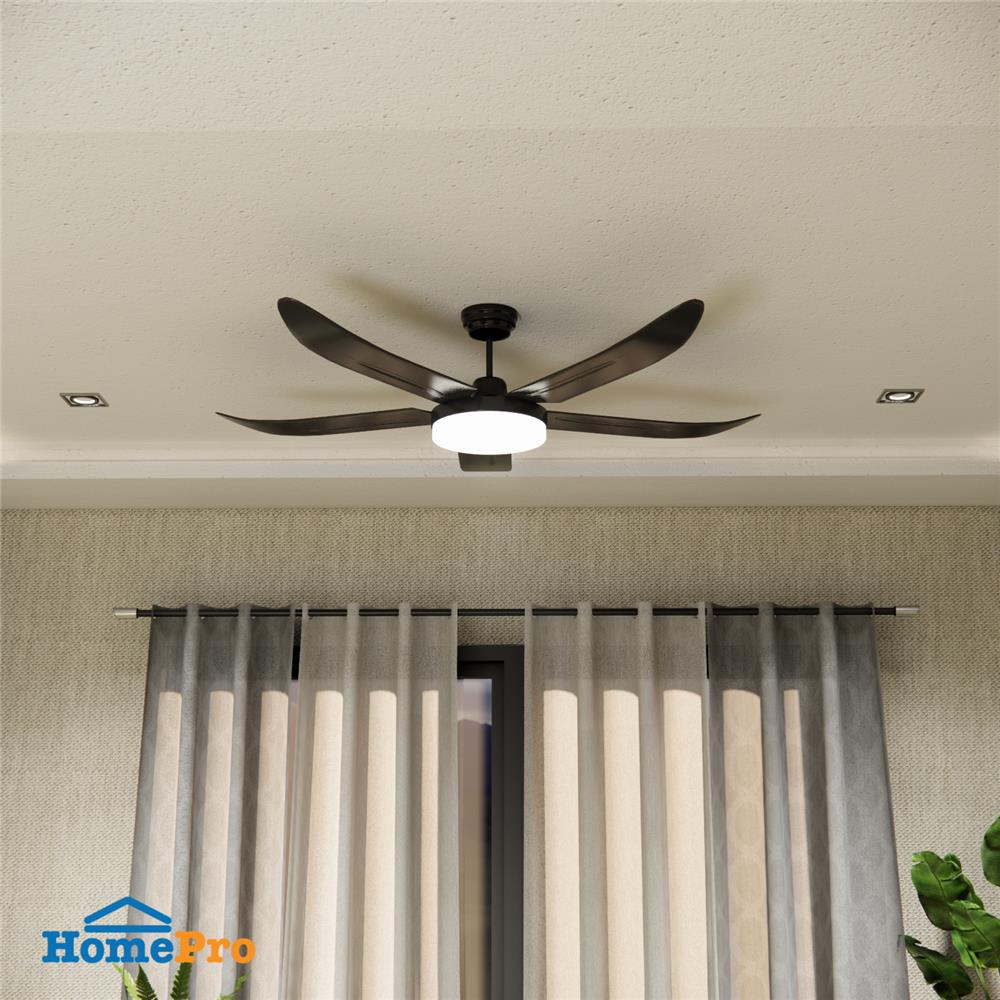 พัดลมโคมไฟ LED CARINI 52-5B-1L-BK 52 นิ้ว สีดำ