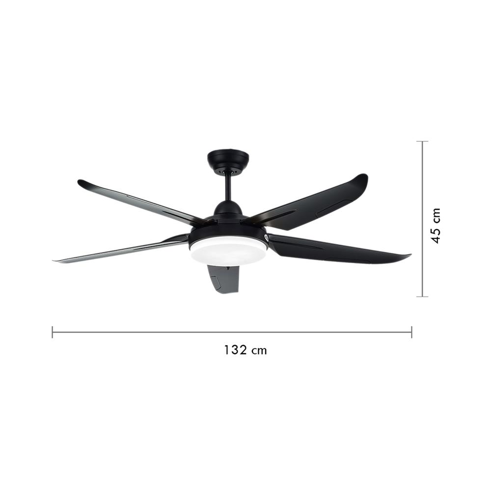 พัดลมโคมไฟ LED CARINI 52-5B-1L-BK 52 นิ้ว สีดำ