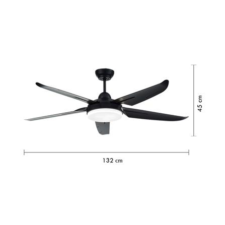 พัดลมโคมไฟ LED CARINI 52-5B-1L-BK 52 นิ้ว สีดำ_5