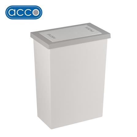 ถังขยะเหลี่ยมฝาสวิง ACCO Slim ขนาด 20L  สีขาว/เทา_0
