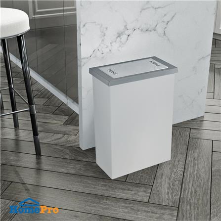 ถังขยะเหลี่ยมฝาสวิง ACCO Slim ขนาด 20L  สีขาว/เทา_3