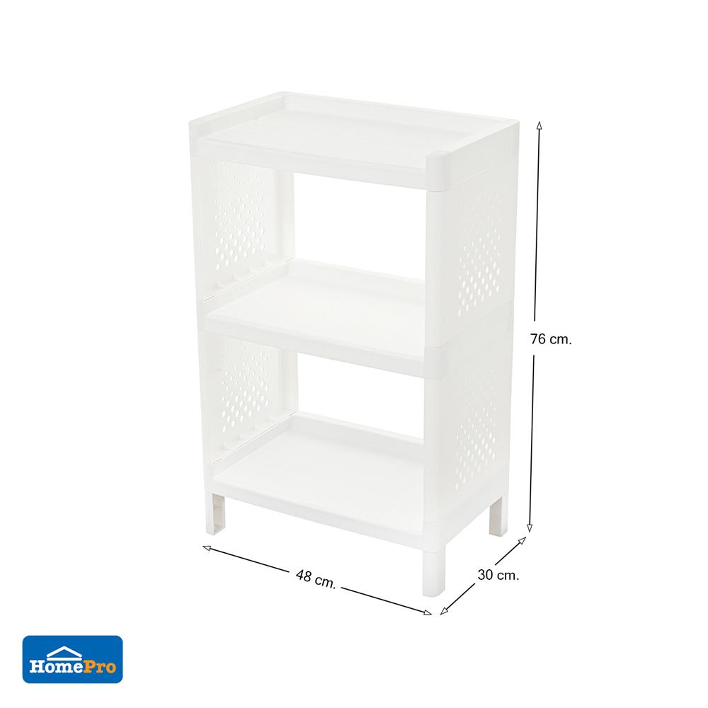 ชั้นวางของ 3 ชั้น STACKO MONO 48x30x76 ซม. สีขาว