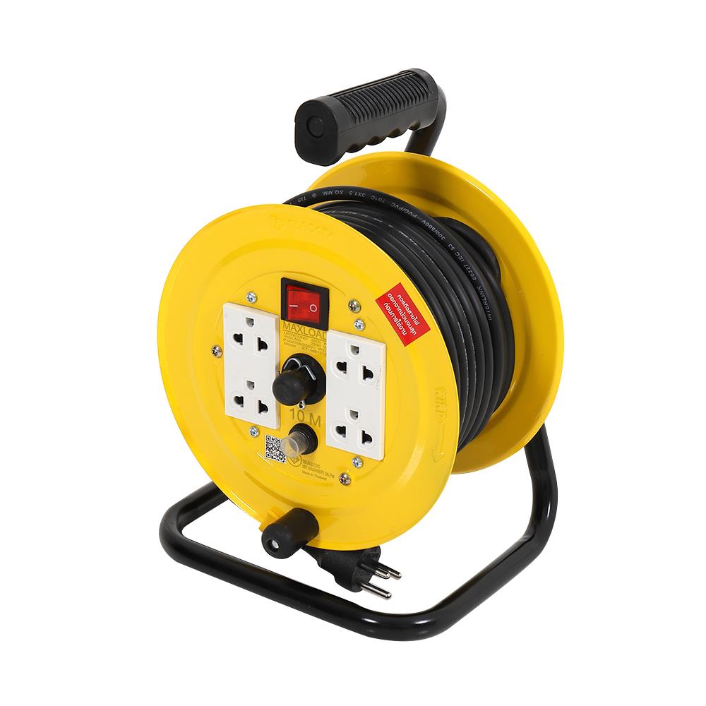 ล้อเก็บสายไฟ 4 ช่อง ELECKTA ET-MB1510 3600 วัตต์ 10 เมตร เหลือง