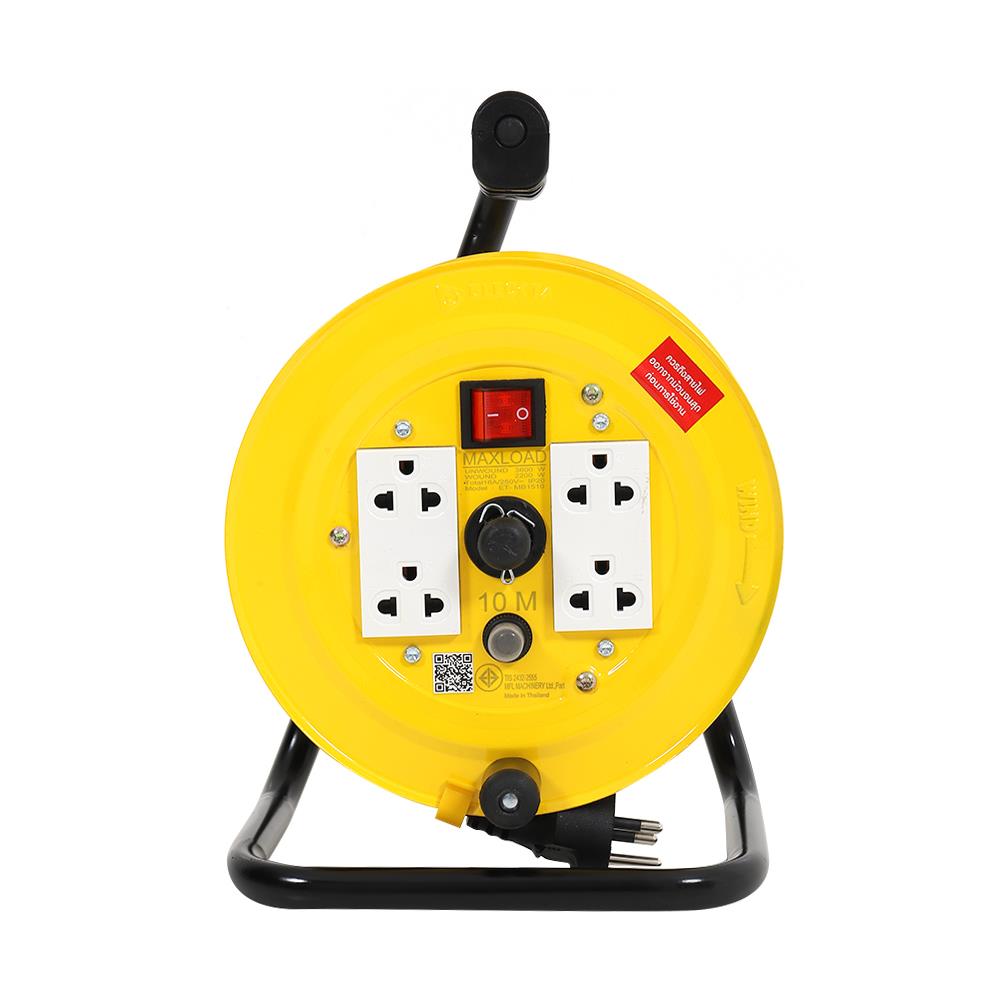 ล้อเก็บสายไฟ 4 ช่อง ELECKTA ET-MB1510 3600 วัตต์ 10 เมตร เหลือง